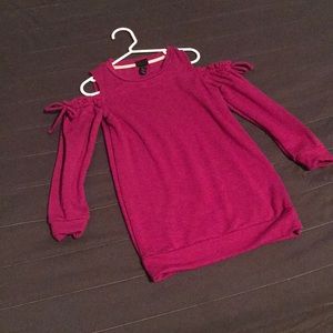 Purple cold shoulder top girls size 4/5